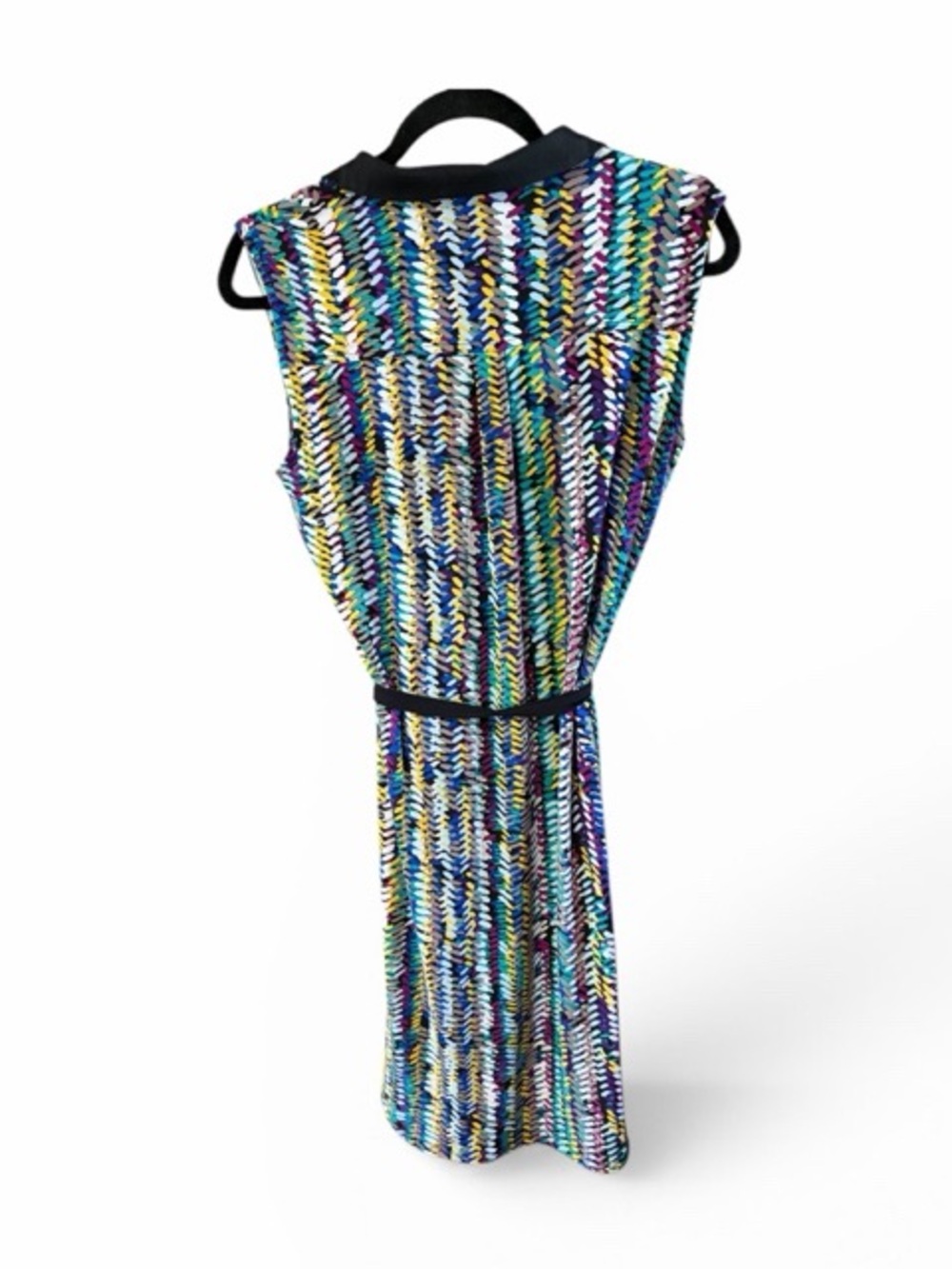 Liz Claiborne Abstract Print Sleeveless Belted Shirt Dress - Picture 3 of 7